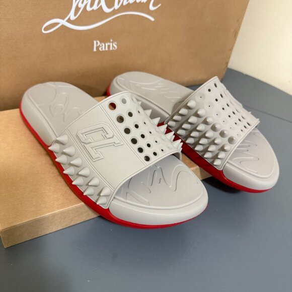 Christian Louboutin Gray Spiked Sandals main image 11